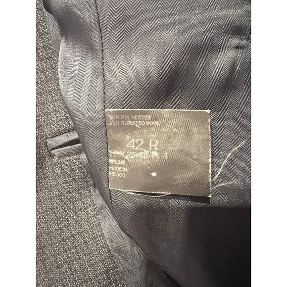 Vtg Haggar Collection 42R Blue Black Check Plaid Tweed Blazer Sport Coat Jacket - Picture 11 of 16